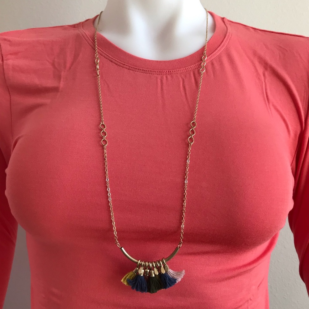 Universal Thread Gold Tassel Necklace